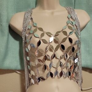 Silver Chainmail Women Top